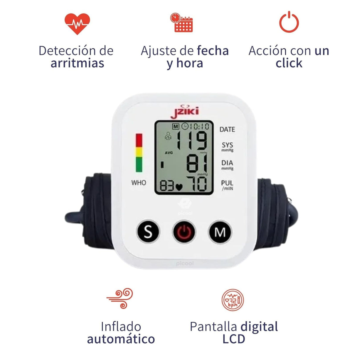 Tensiómetro de Brazo Pantalla LED